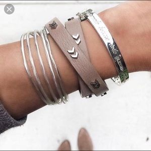 Stella & Dot Leather Chevron Wrap Bracelet